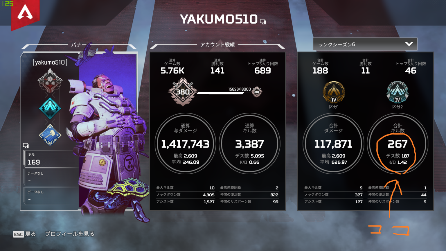 【Apex Legends】KDの目安ってどのぐらい？ くもろぐ！